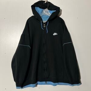 Vintage Y2K Nike Embroidered Swoosh Black & Blue Full Zip Sweater Men’s Size XXL